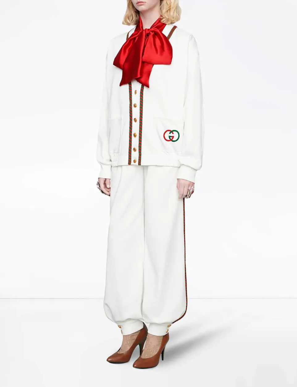 Gucci GG Technical Jersey Cardigan in White