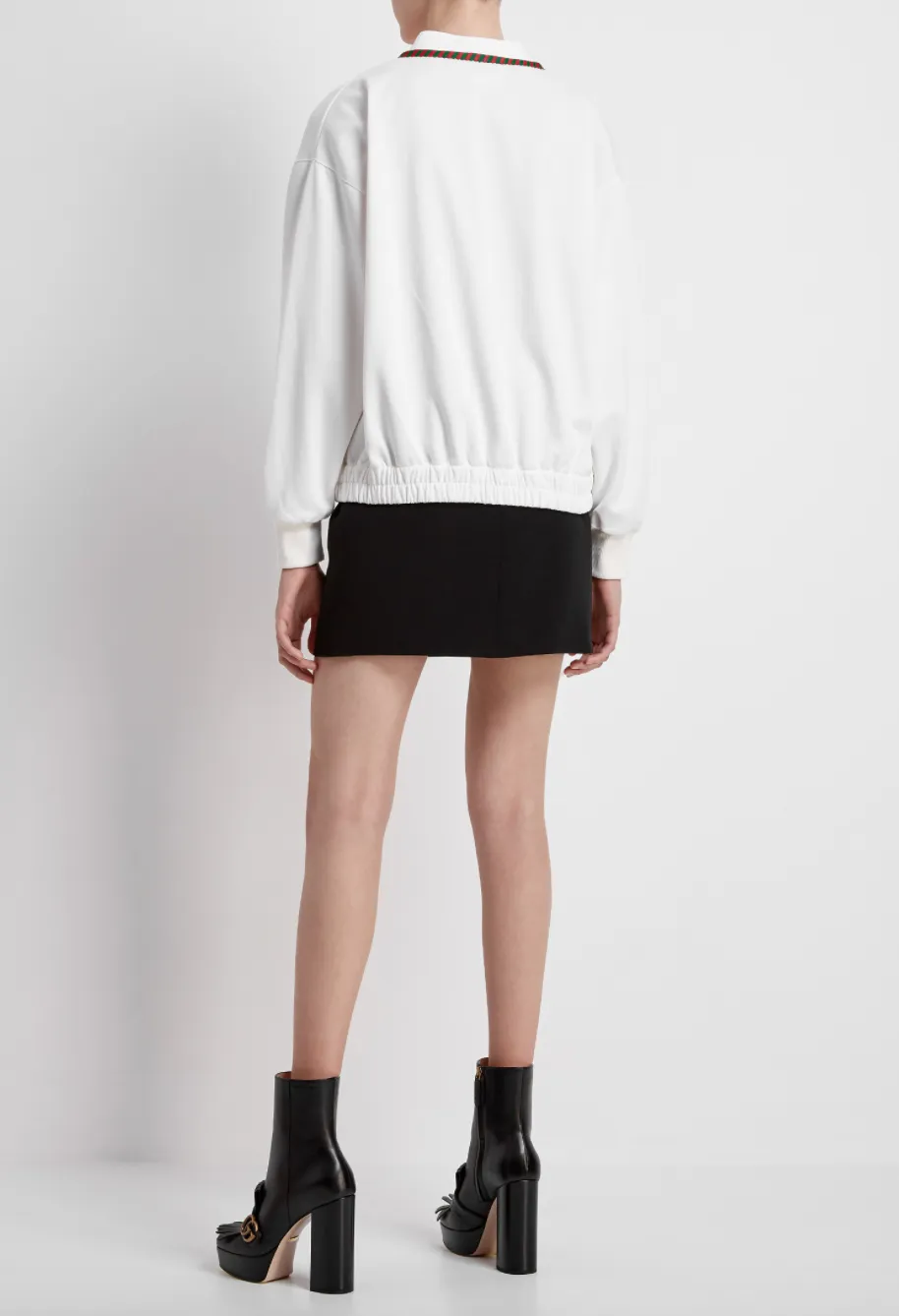 Gucci GG Technical Jersey Cardigan in White