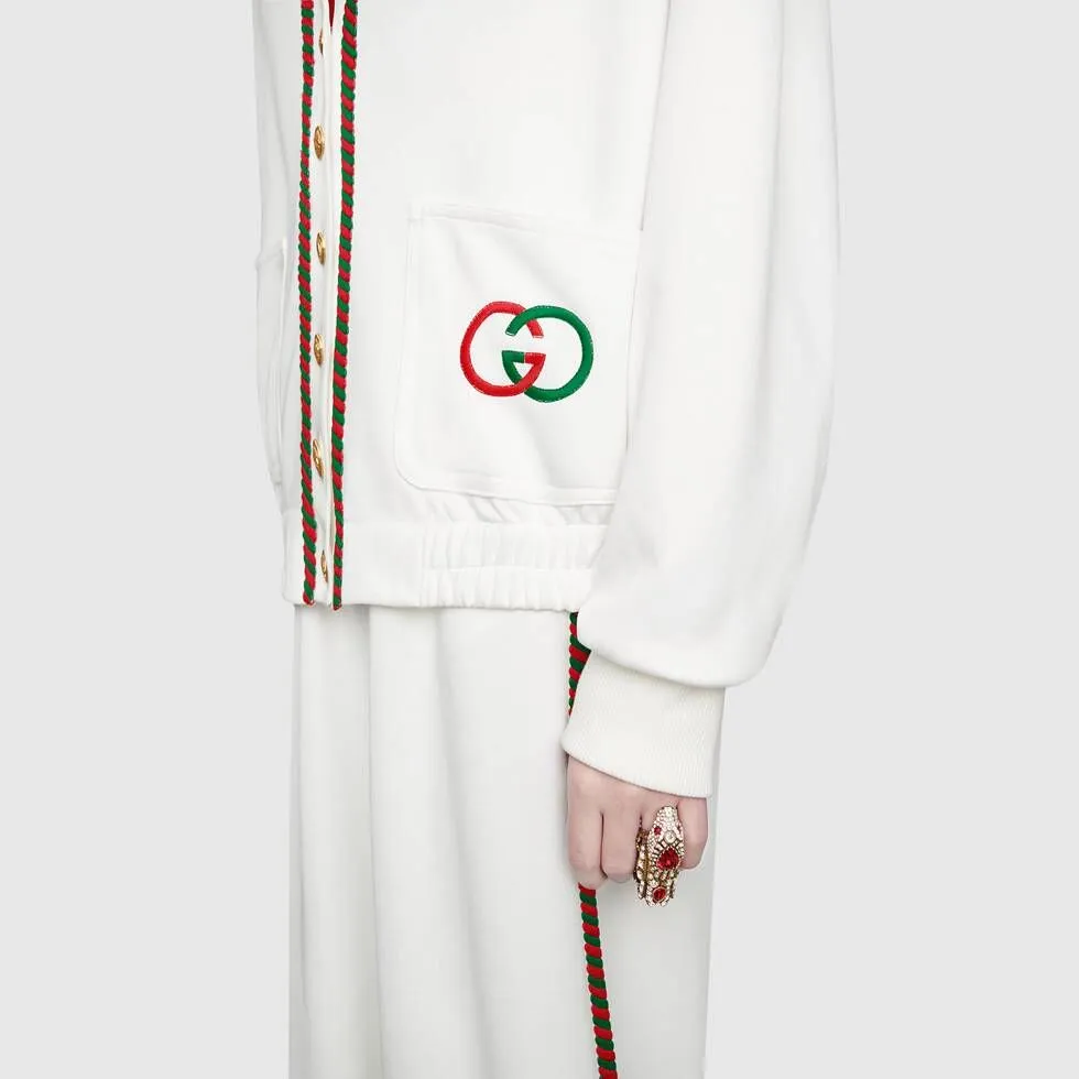 Gucci GG Technical Jersey Cardigan in White