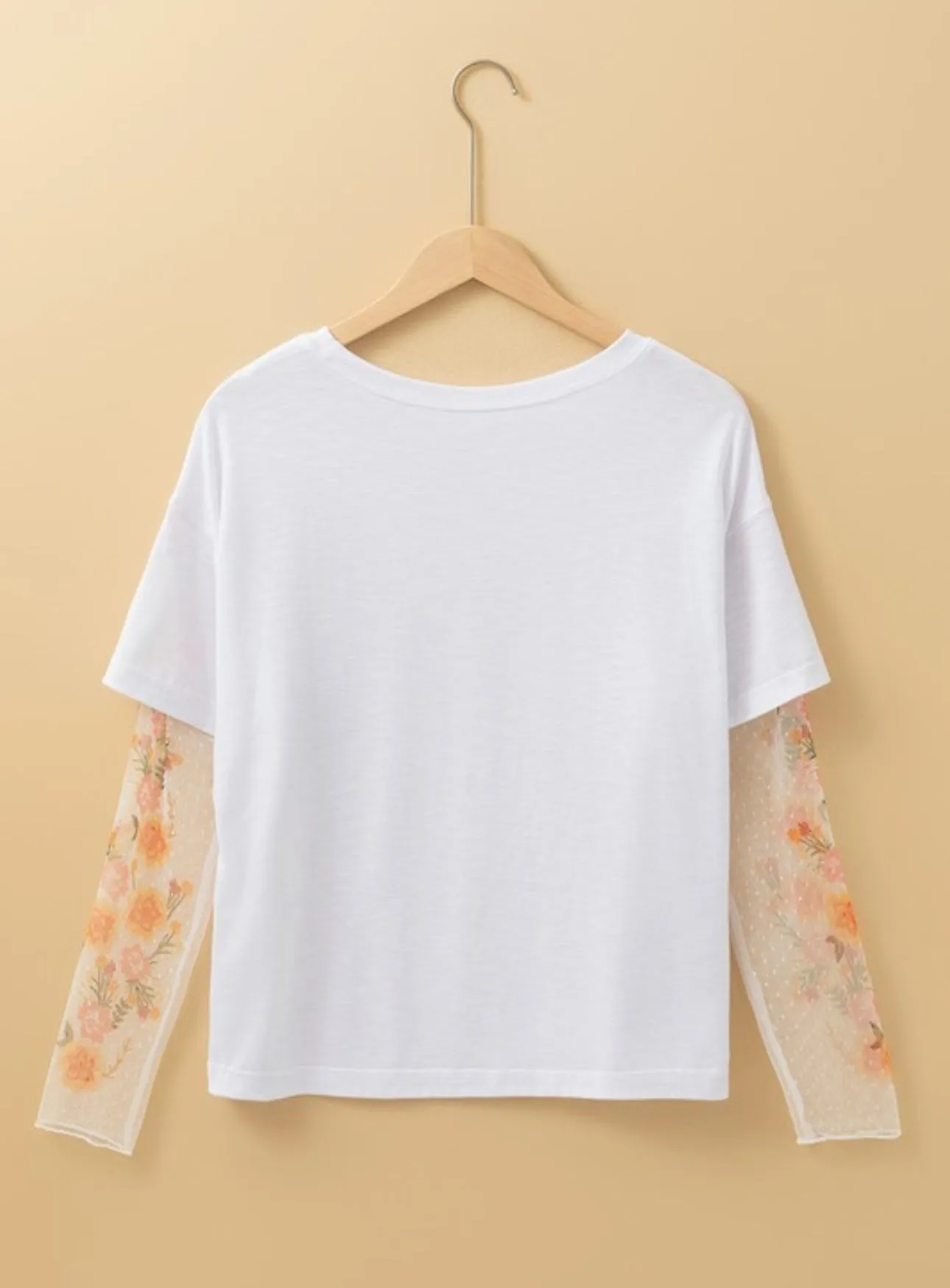 Halsey Faux Two Piece Long Sleeve Patchwork Tee