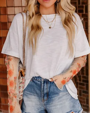 Halsey Faux Two Piece Long Sleeve Patchwork Tee