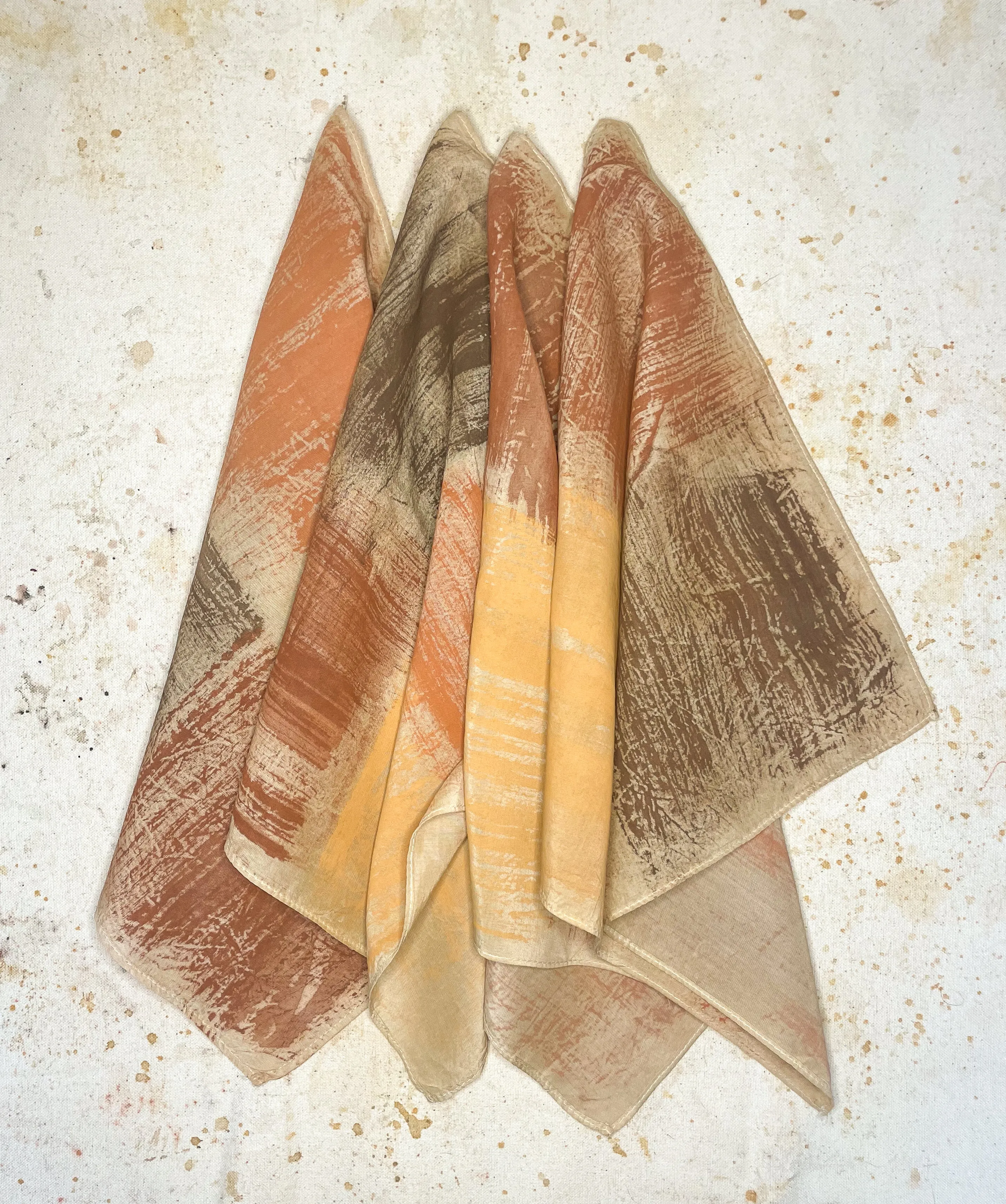 Hand-Painted Silk Pocket Squares - Basket Weave