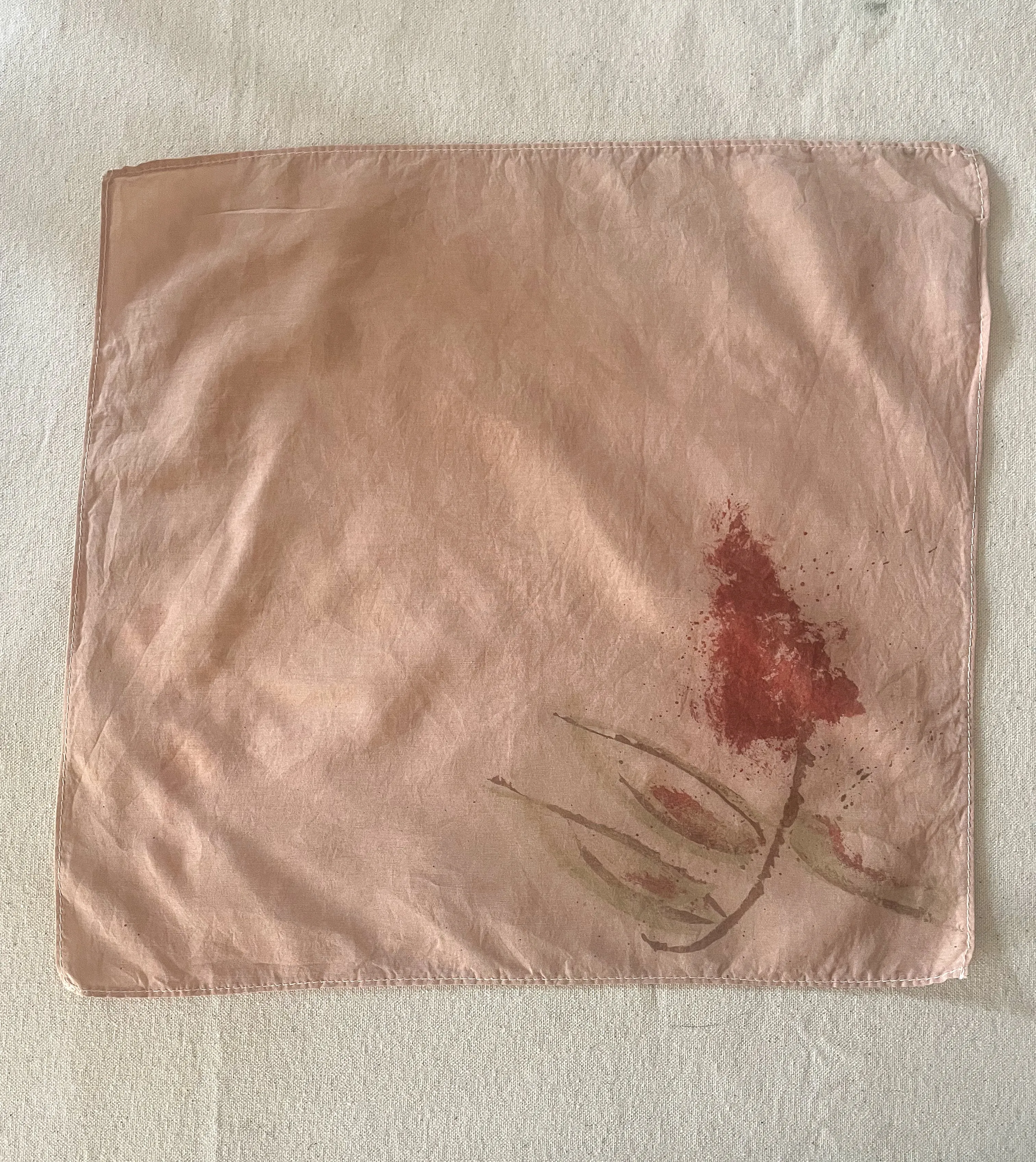 Hand-Painted Silk Pocket Squares - Sumac Berries