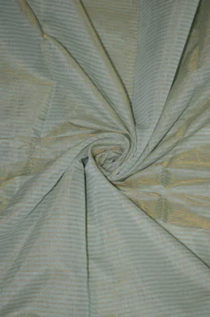 Handloom Pure Silk Chanderi Tissue Golden Zari Based Striped Fabric