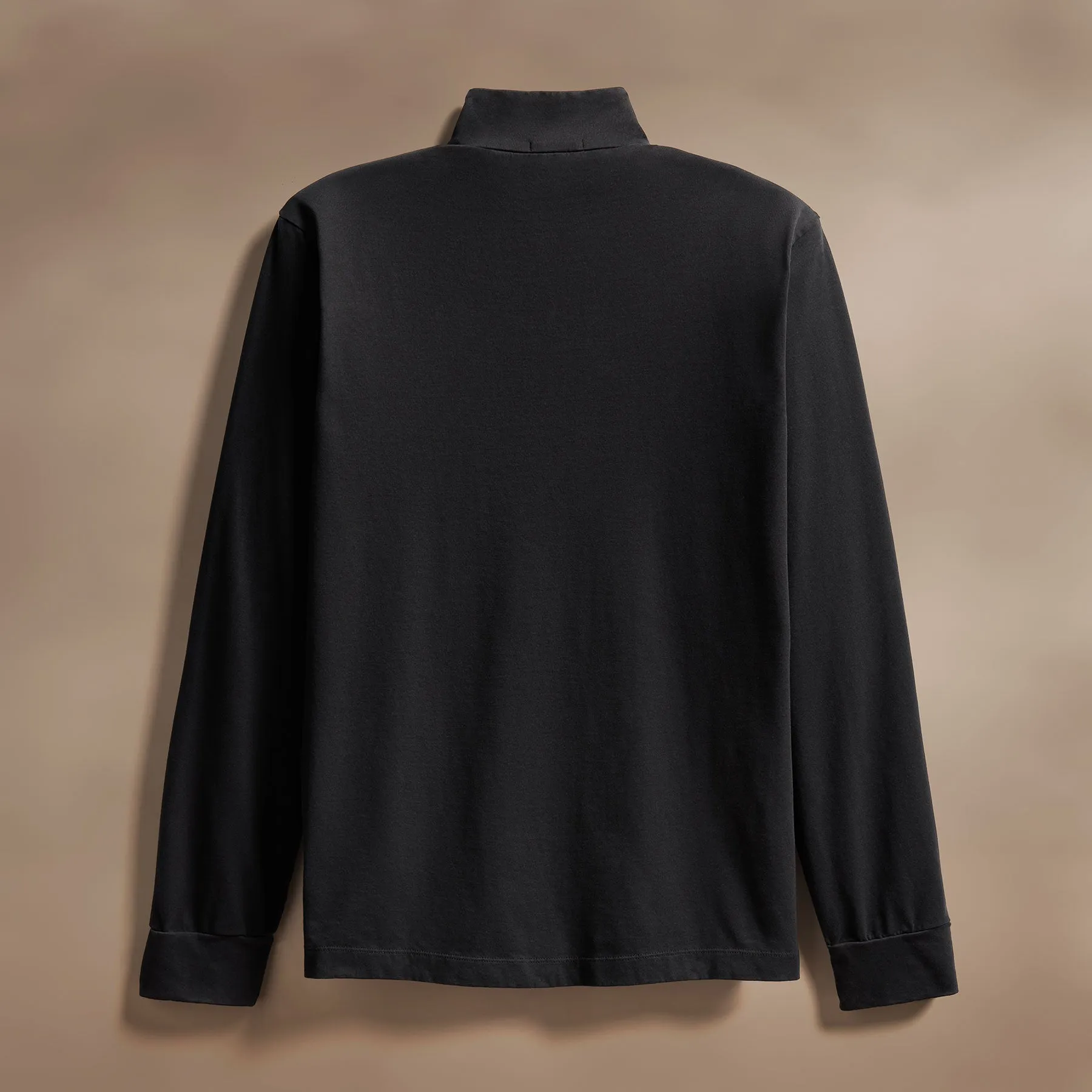 Heavy Luxe Jersey Half Zip - Black
