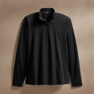 Heavy Luxe Jersey Half Zip - Black
