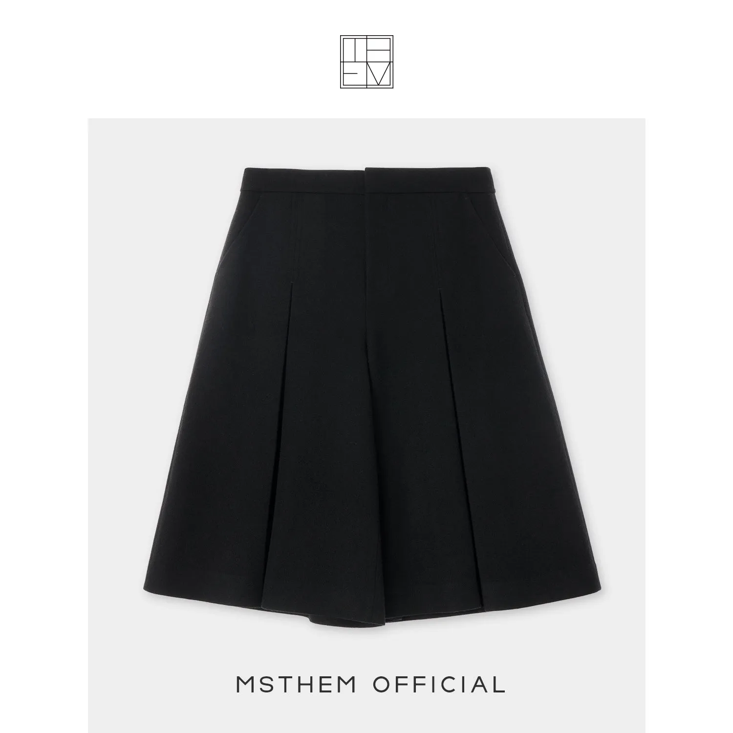 High-Waisted Pleated Culottes