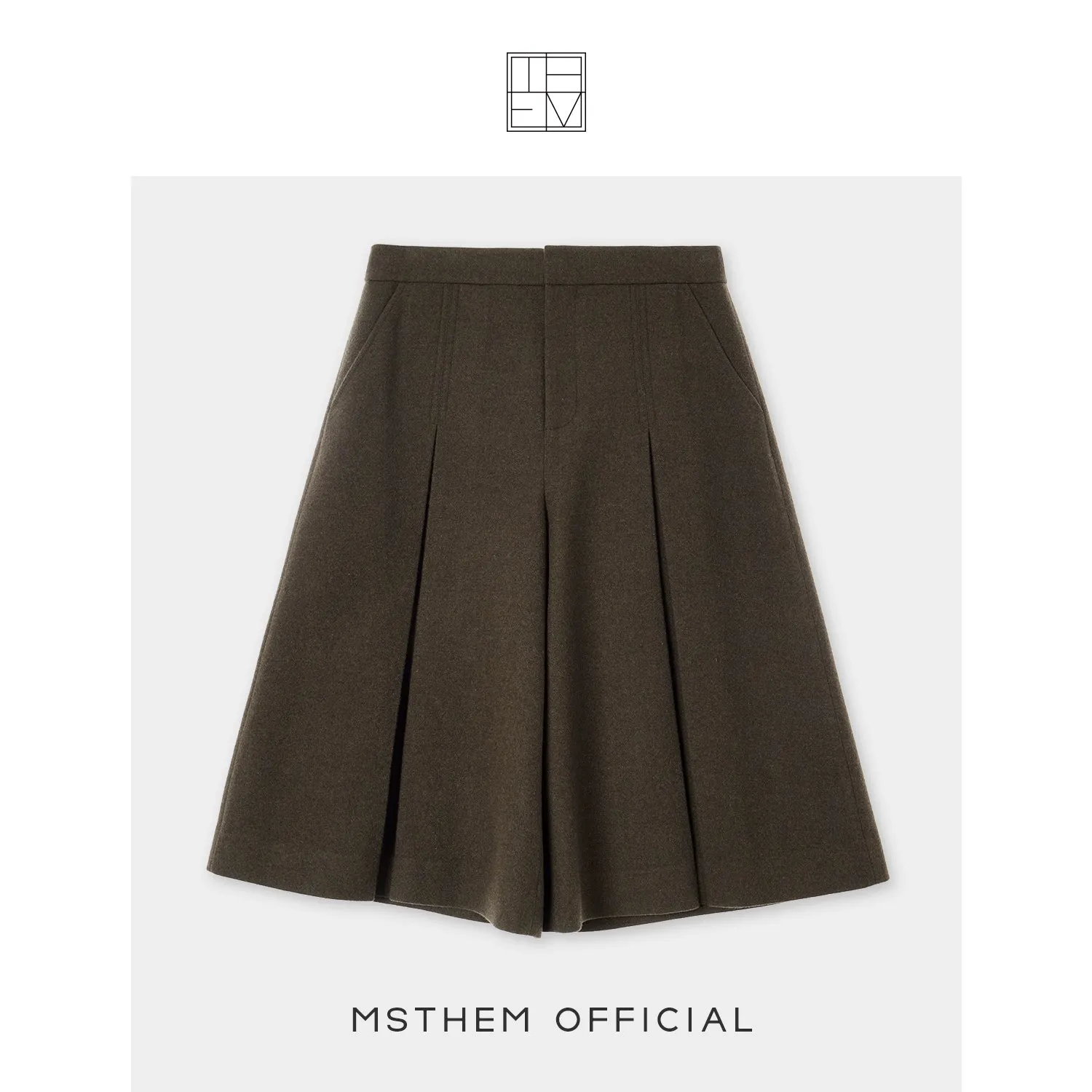 High-Waisted Pleated Culottes
