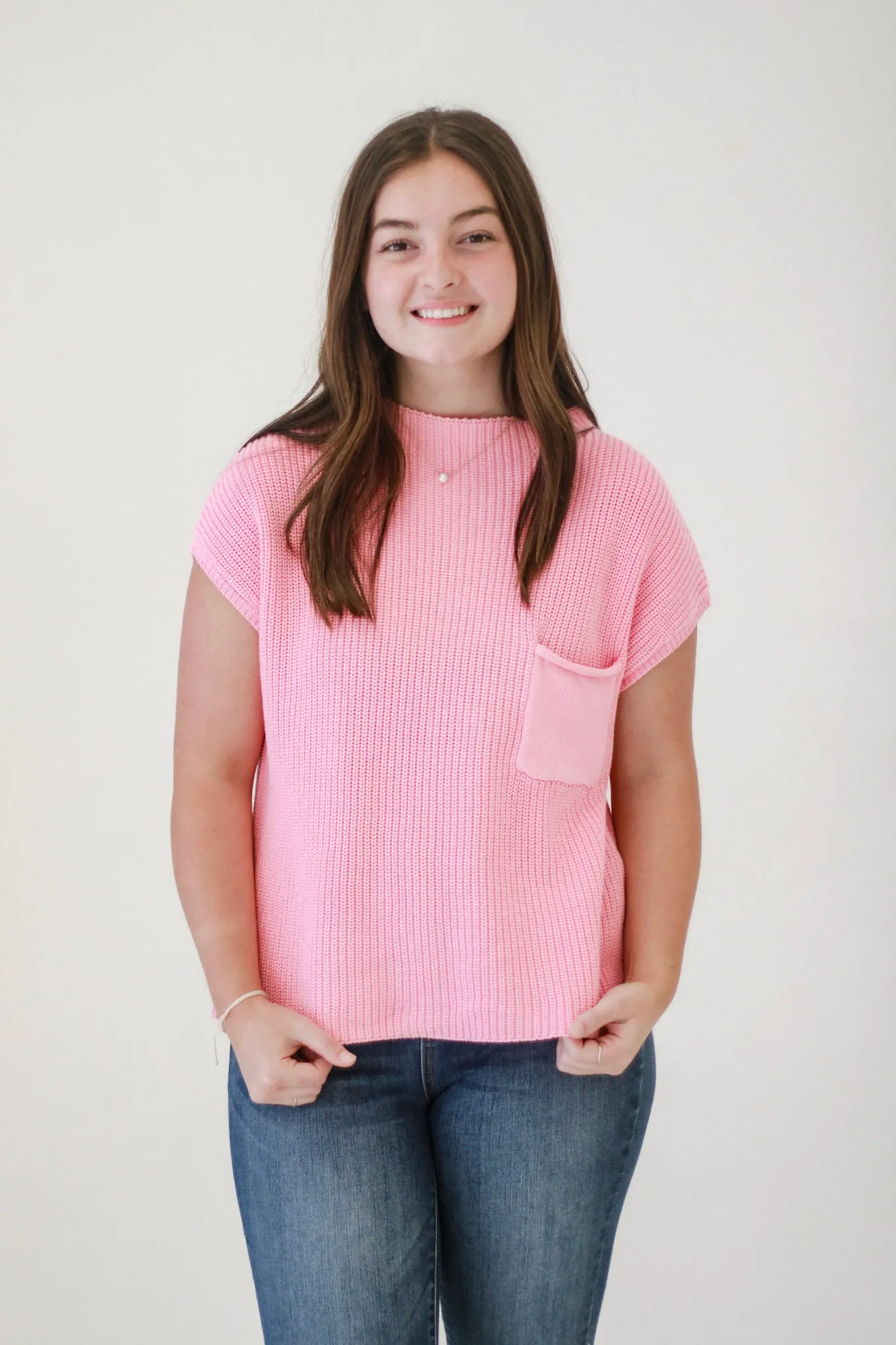 Higher Love Mock Neck Top in Dark Pink