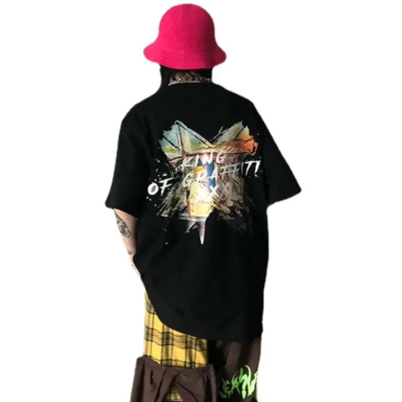 Hip Hop Hand Drawn Graffiti T-Shirt