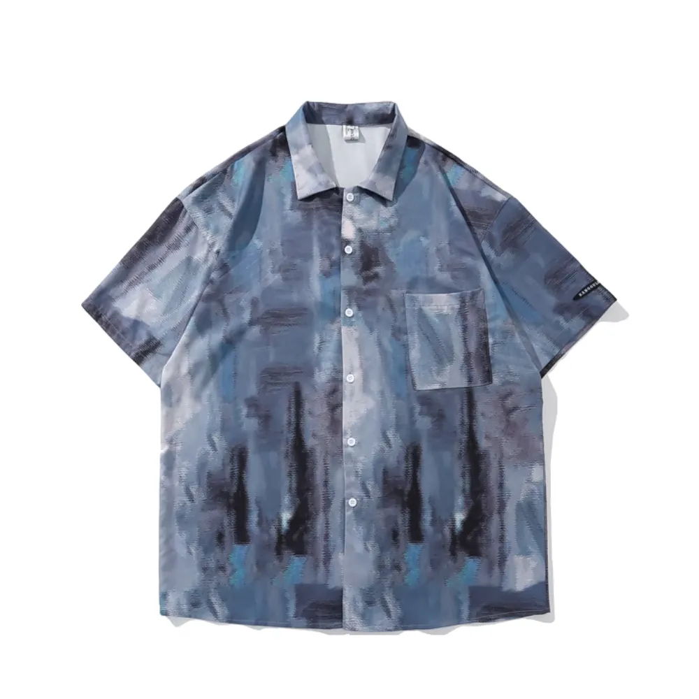 Hip Hop Oil Painting Print Short Sleeve Shirt