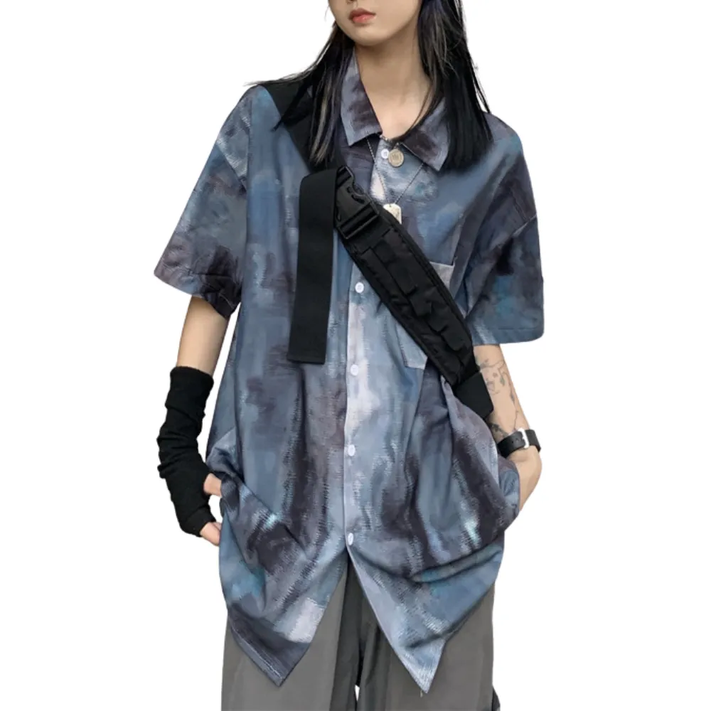 Hip Hop Oil Painting Print Short Sleeve Shirt