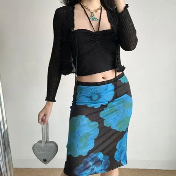 Hollowed-out semi transparent lace cardiagn