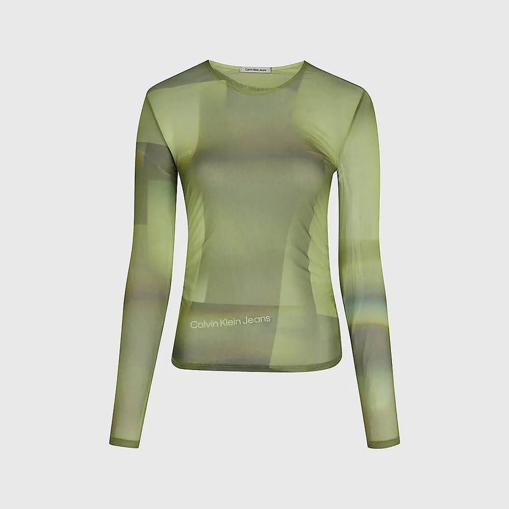 Illuminated Mesh Top - Green Multi