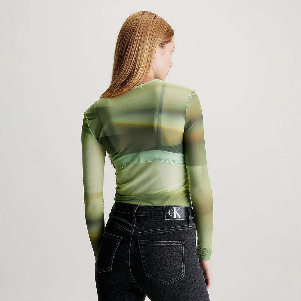 Illuminated Mesh Top - Green Multi