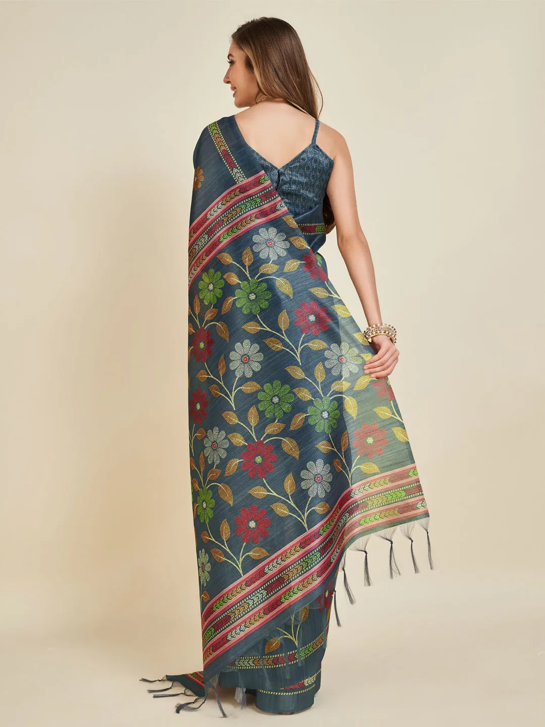 Iron Gray Soft Silk Saree