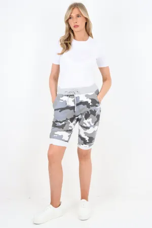 Italian Stretch Cotton Shorts Camo