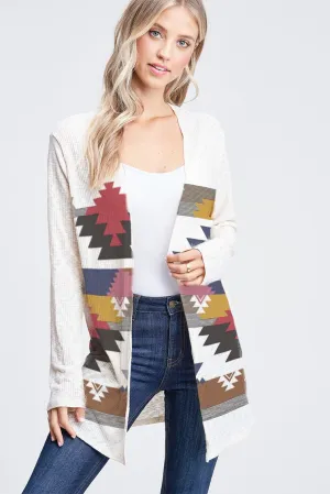 Ivory Diamond Ribbed Cardigan 2