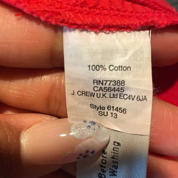 J. Crew NWOT Chino 3” Red Shorts Woman’s 9