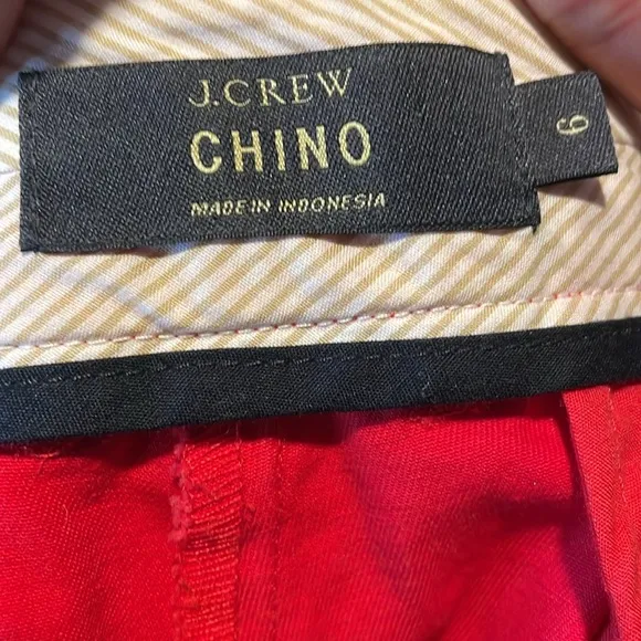 J. Crew NWOT Chino 3” Red Shorts Woman’s 9