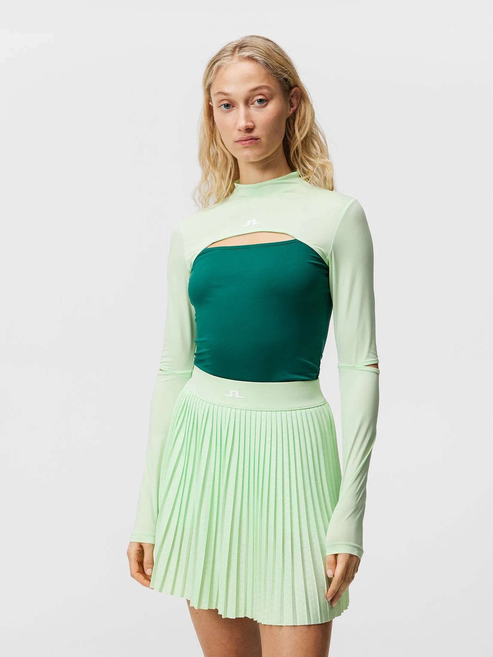 J.Lindeberg Womens Danielle Top Long Sleeve - PATINA GREEN