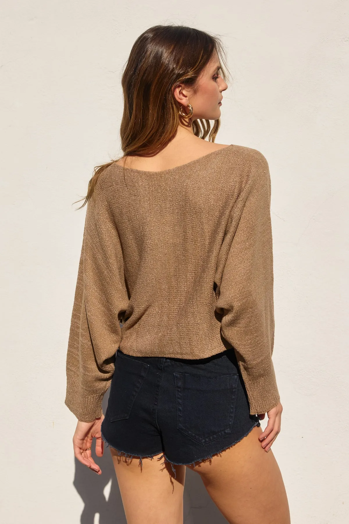 Jody Knit Batwing Cropped Top