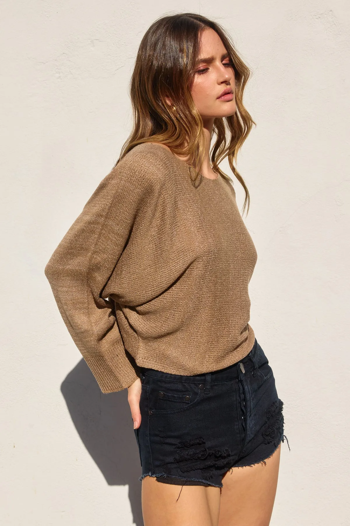 Jody Knit Batwing Cropped Top
