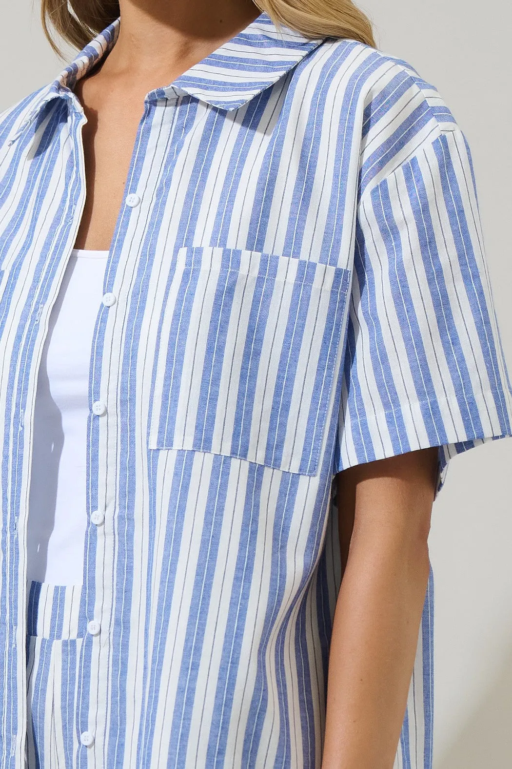 joncy striped ss button down shirt