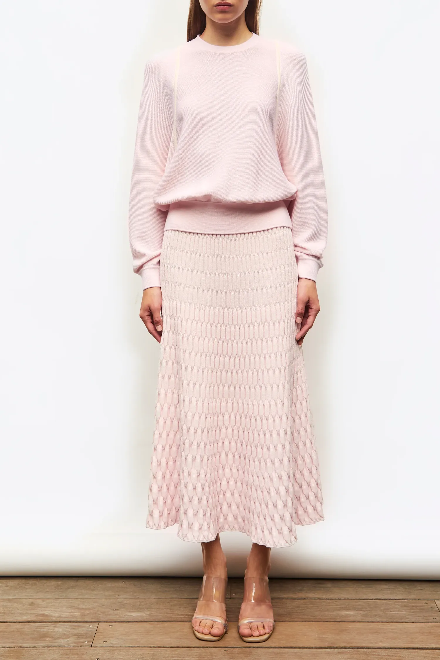 Jour Cropped Oversized Sweater Petal