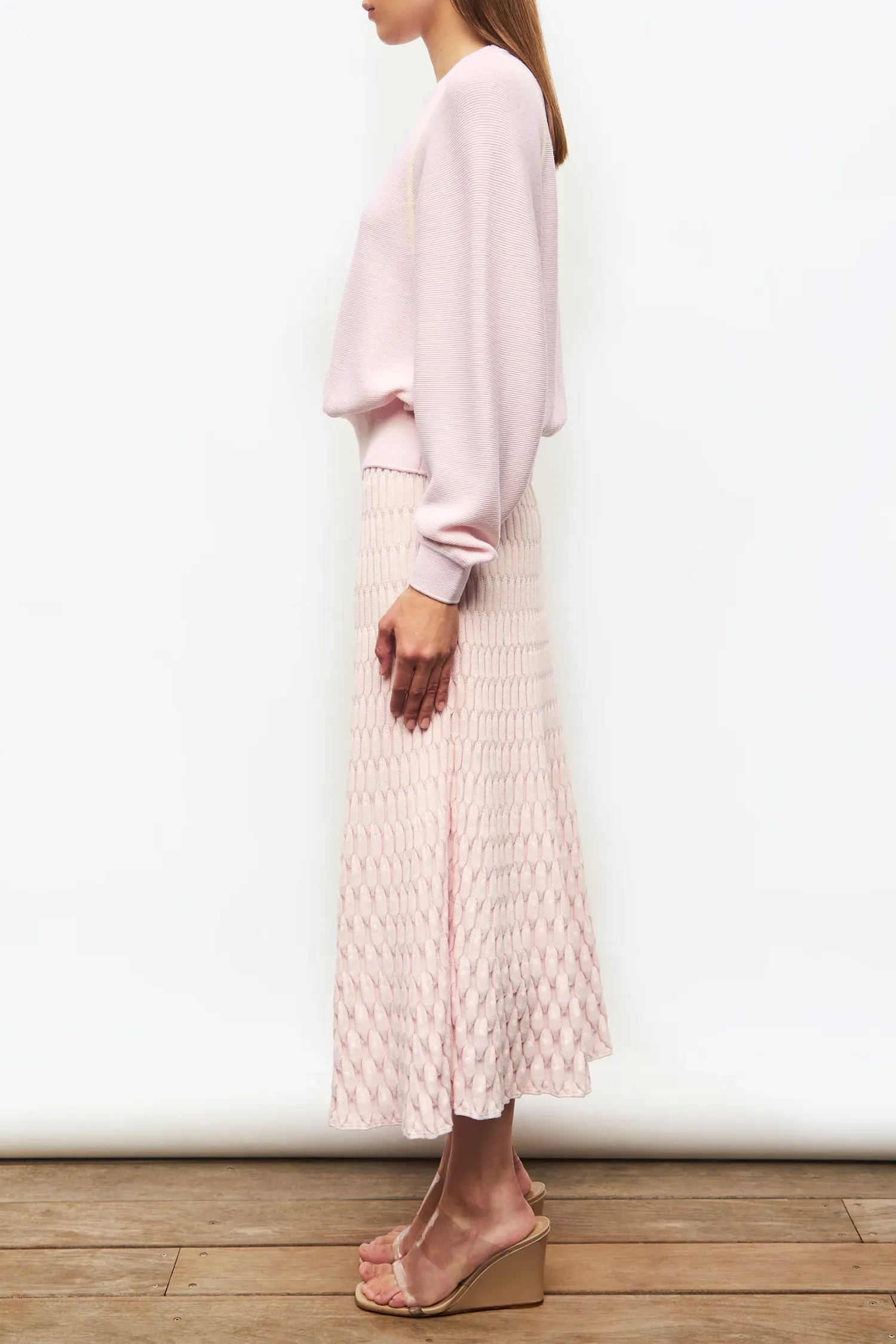 Jour Cropped Oversized Sweater Petal