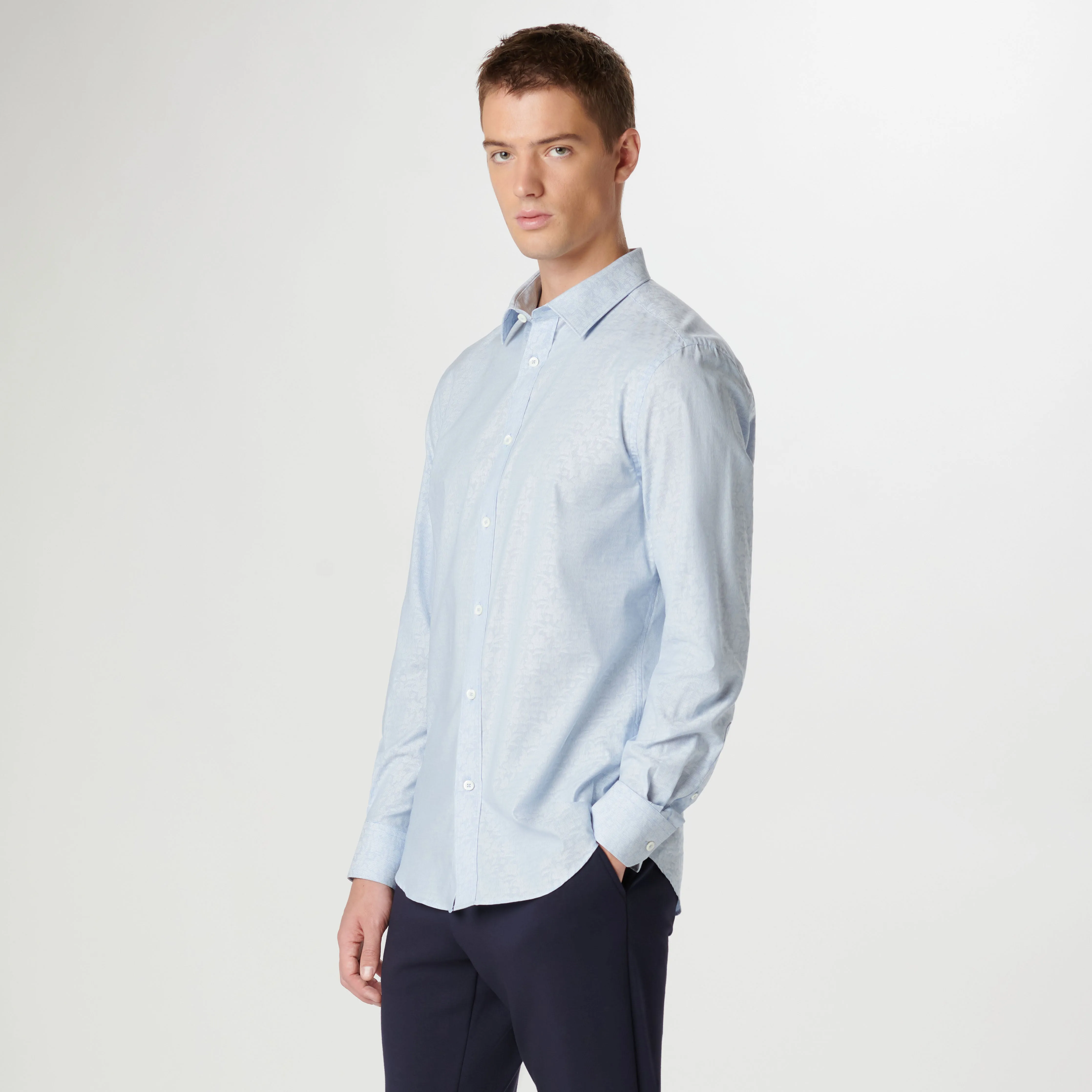 Julian Pin Stripe Floral Shirt