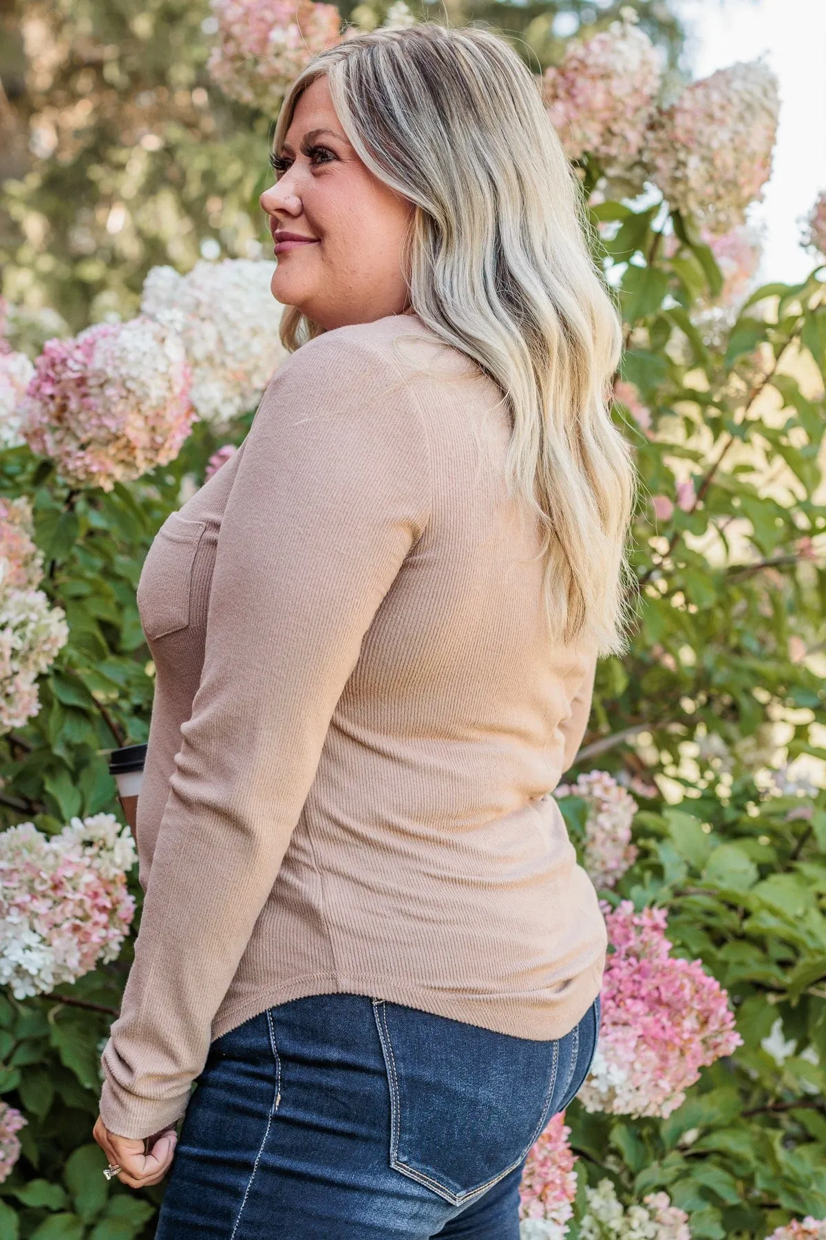 Keep Moving Forward Knit Top- Light Taupe