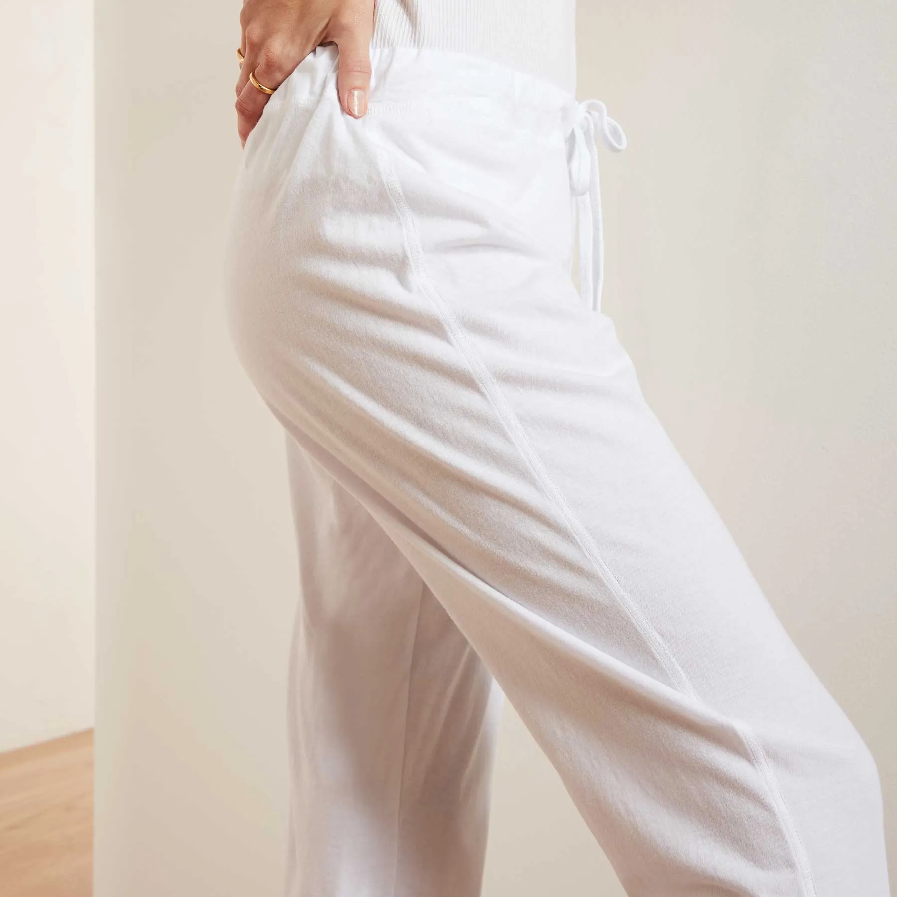 Knit Jersey Pajama Pant - White