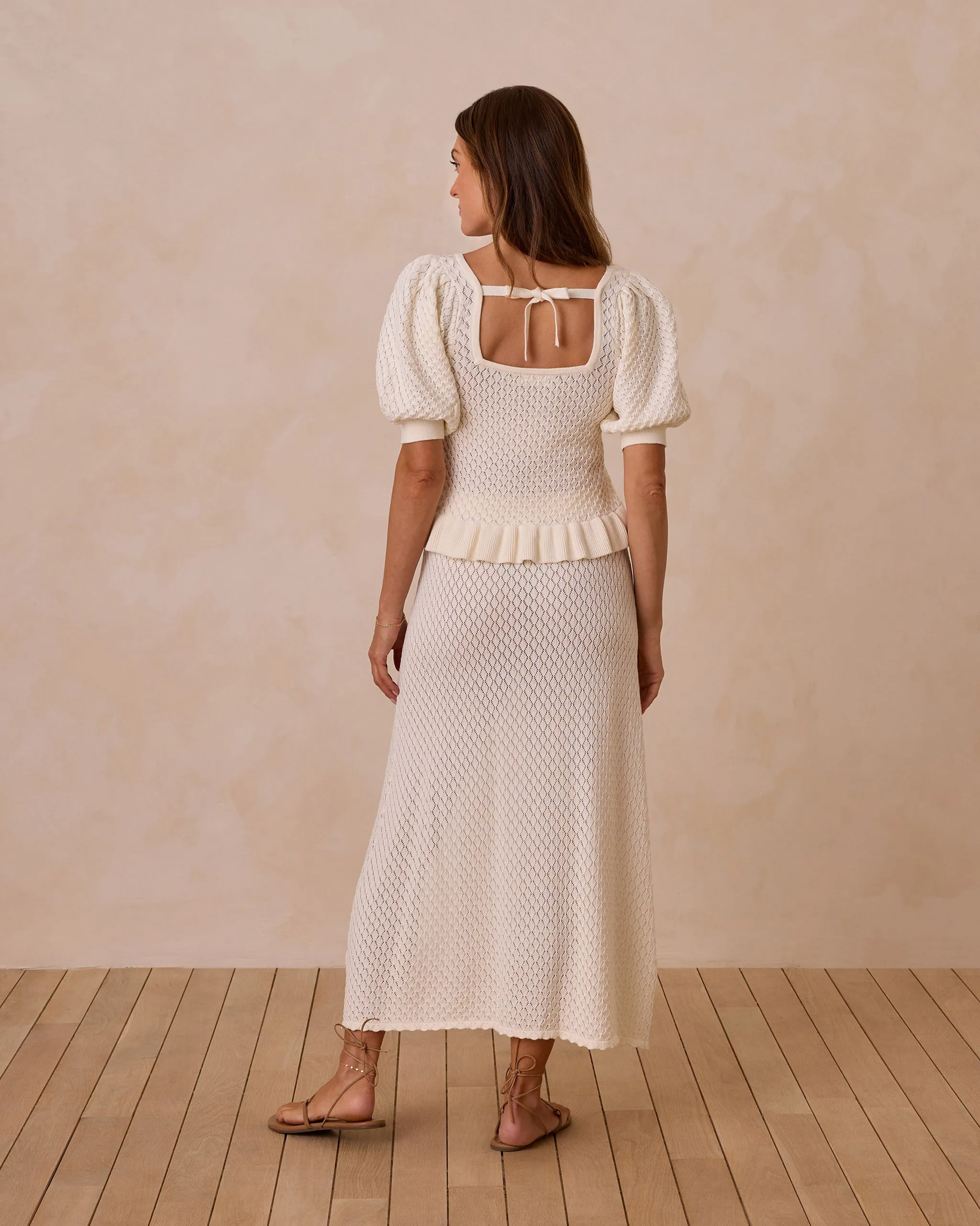 Knit Puff Sleeve Top || Ivory
