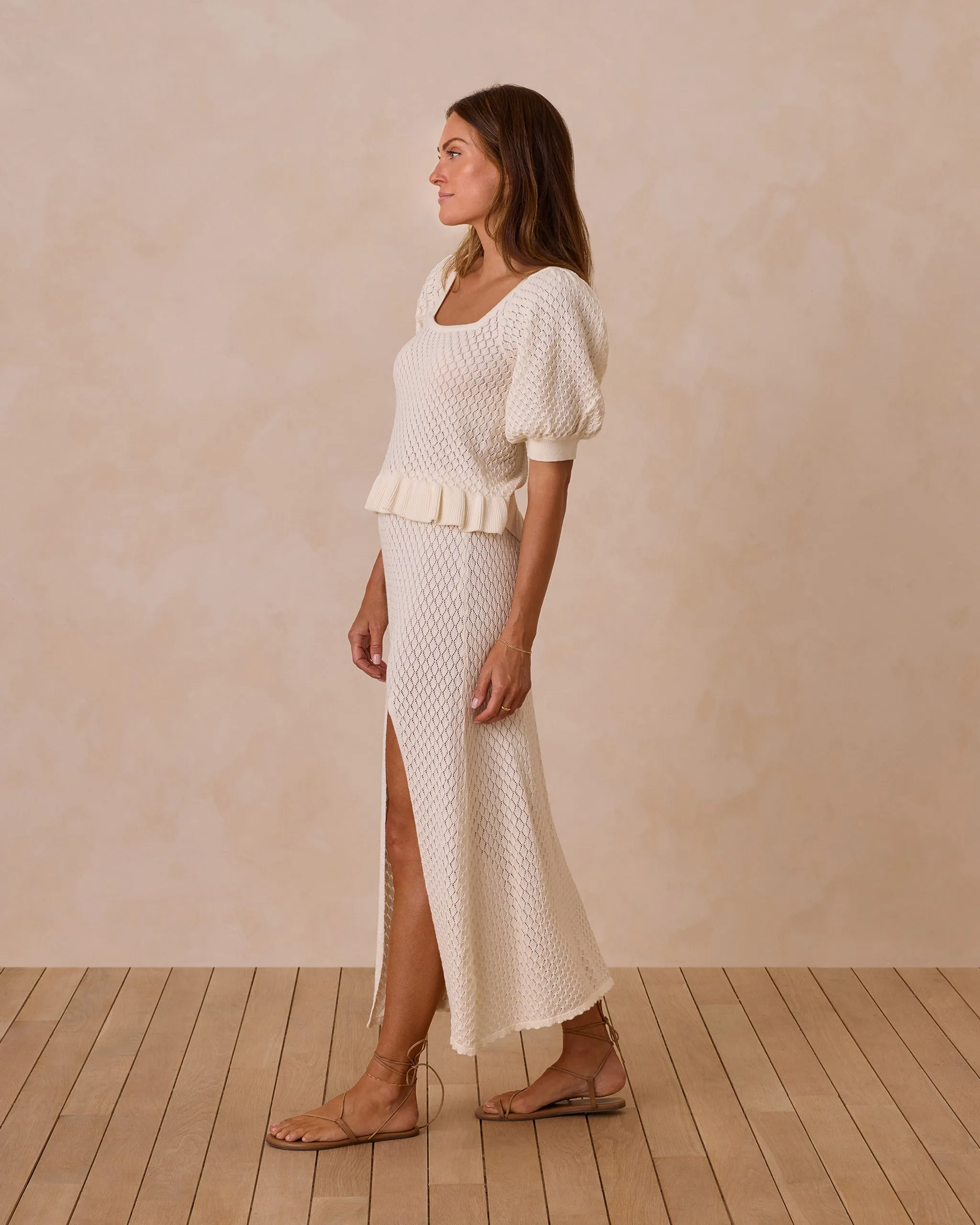 Knit Puff Sleeve Top || Ivory