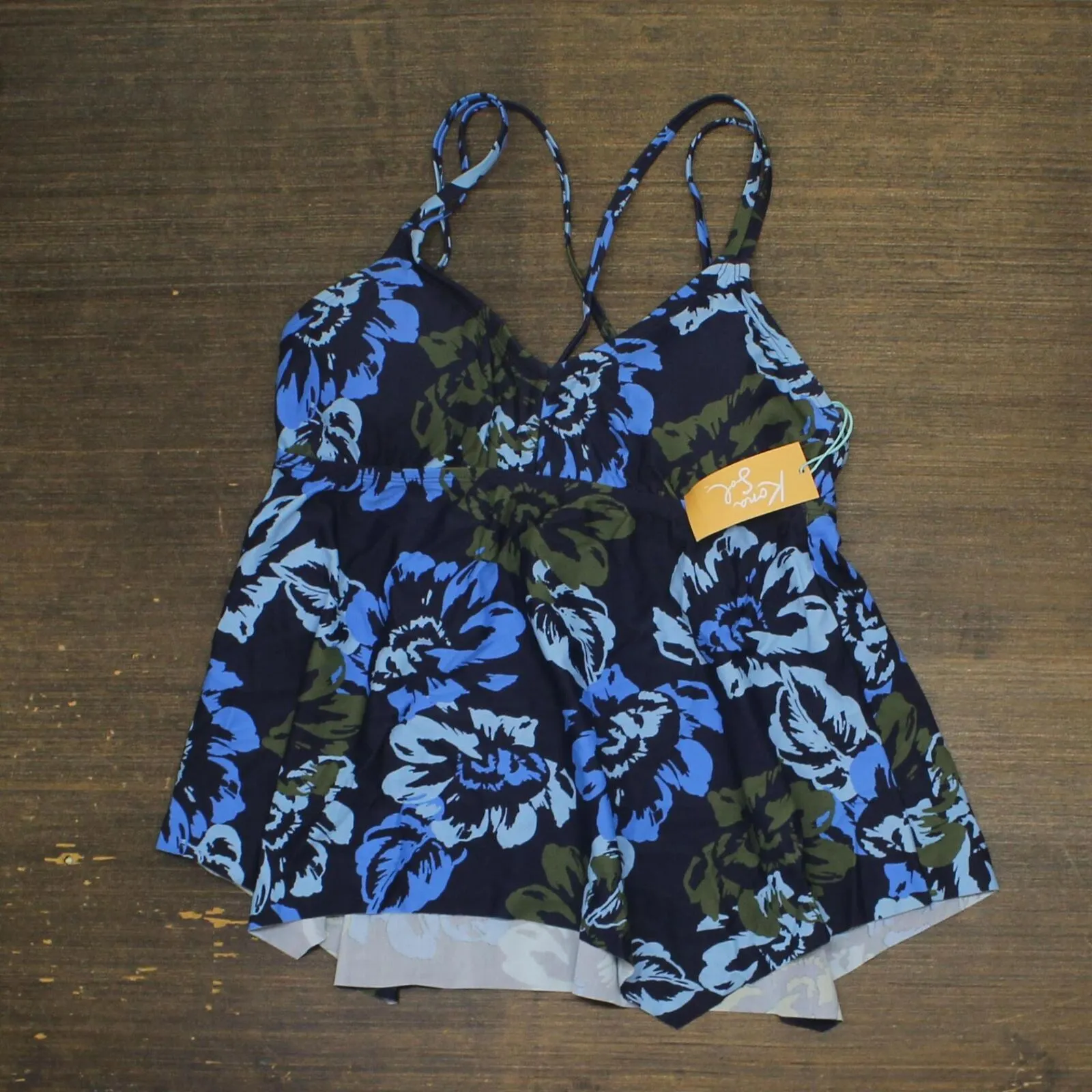 Kona Sol Womens Double Strap Floral Tankini Top AG900T