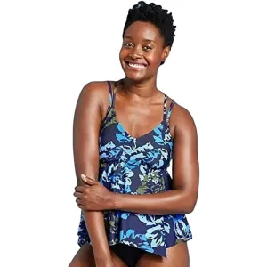Kona Sol Womens Double Strap Floral Tankini Top AG900T