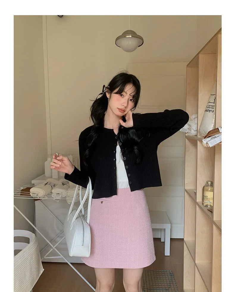 Korean V-neck long-sleeved sweater