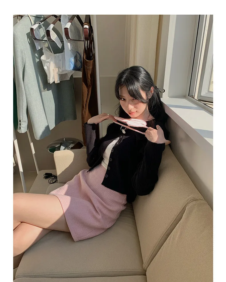 Korean V-neck long-sleeved sweater