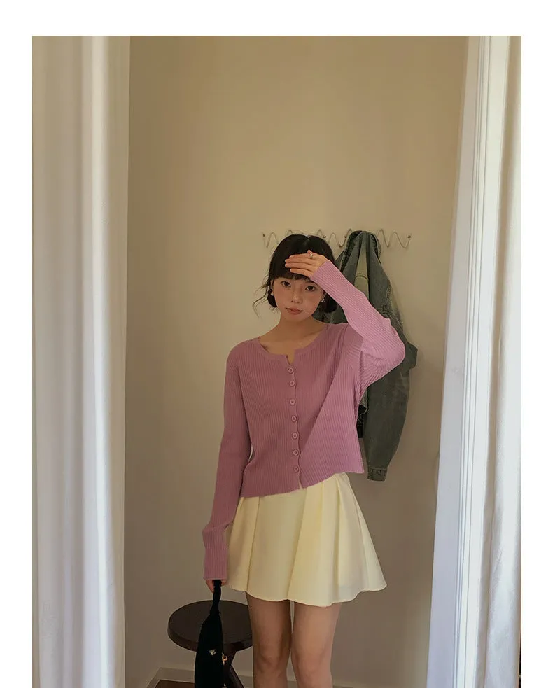 Korean V-neck long-sleeved sweater