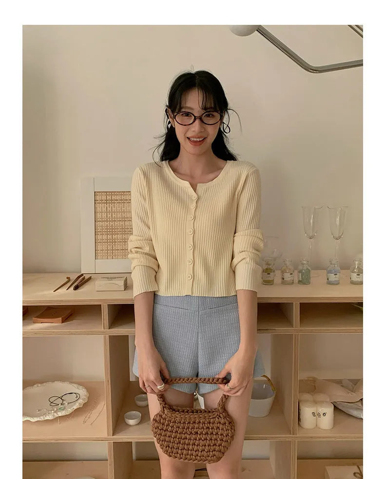 Korean V-neck long-sleeved sweater