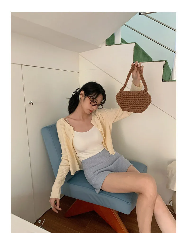 Korean V-neck long-sleeved sweater