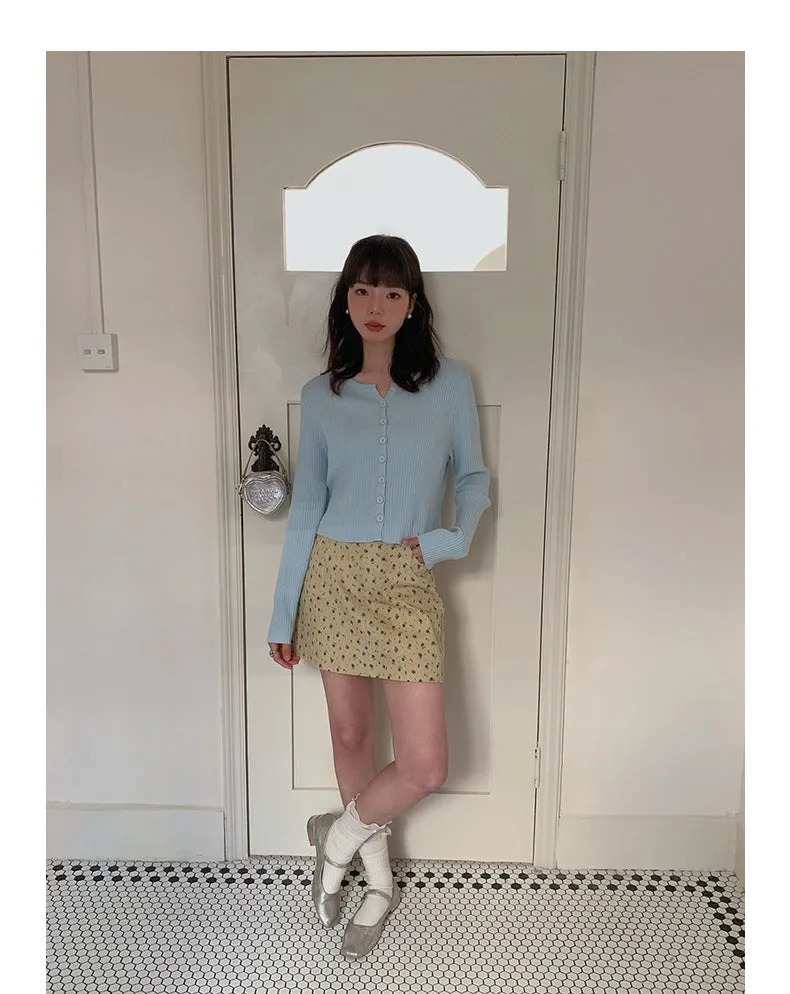 Korean V-neck long-sleeved sweater