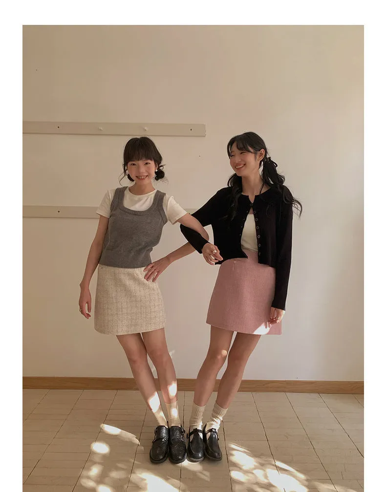 Korean V-neck long-sleeved sweater