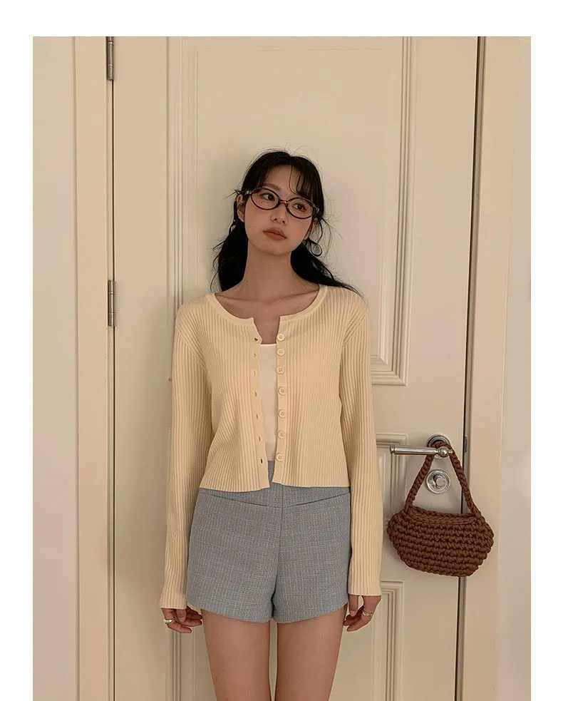 Korean V-neck long-sleeved sweater