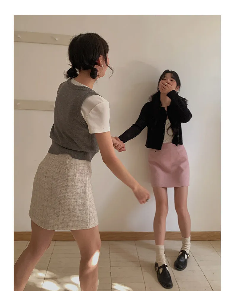 Korean V-neck long-sleeved sweater