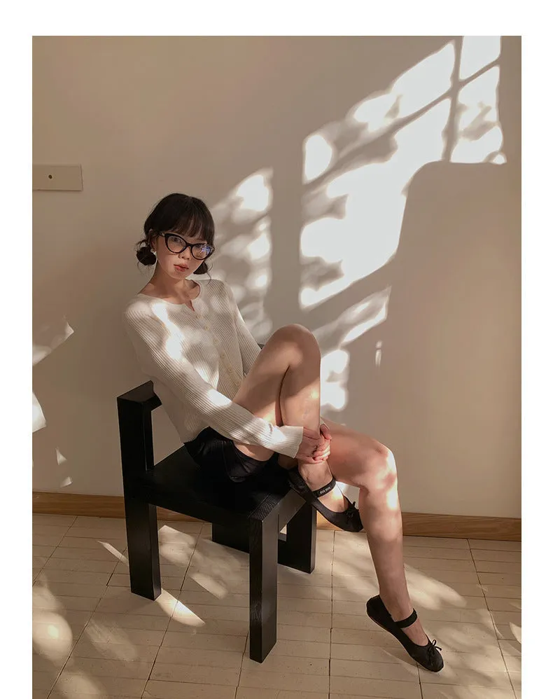 Korean V-neck long-sleeved sweater