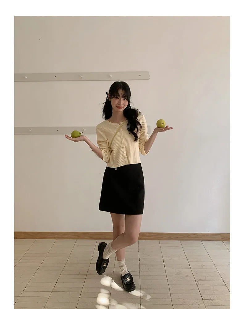 Korean V-neck long-sleeved sweater