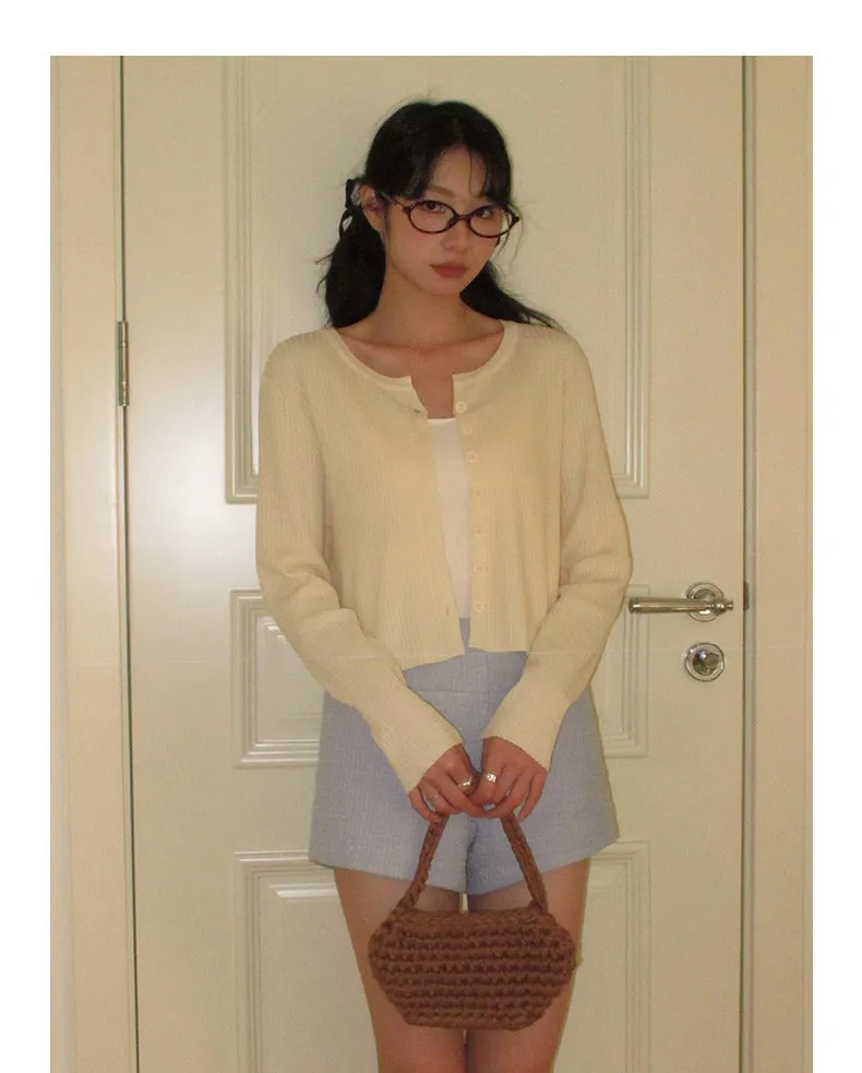Korean V-neck long-sleeved sweater