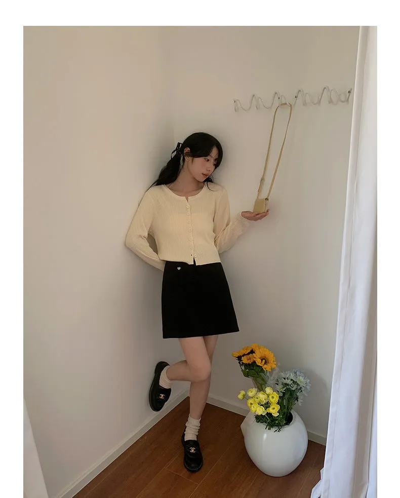Korean V-neck long-sleeved sweater